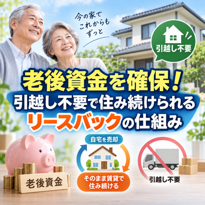 老後資金を確保！引越し不要で住み続けられるリースバックの仕組み